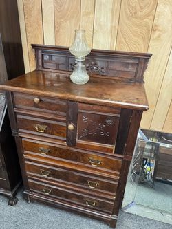 Vintage Victorian antique walnut dresser 1800’s