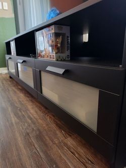 Modern Black TV Stand with storage