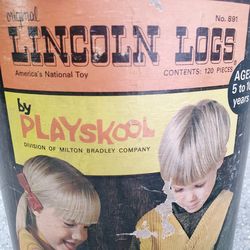 Vintage 1969 Playskool Original Lincoln Logs No. 891 - 80 Pieces -  Pickup in 91706