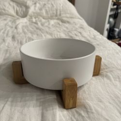 White Ceramic Dog & Cat Bowl