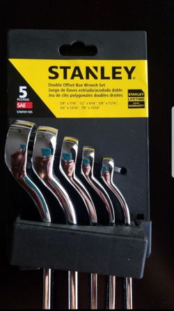 Brand New STANLEY 5pc. SAE Double Offset Standard Box Wrench set