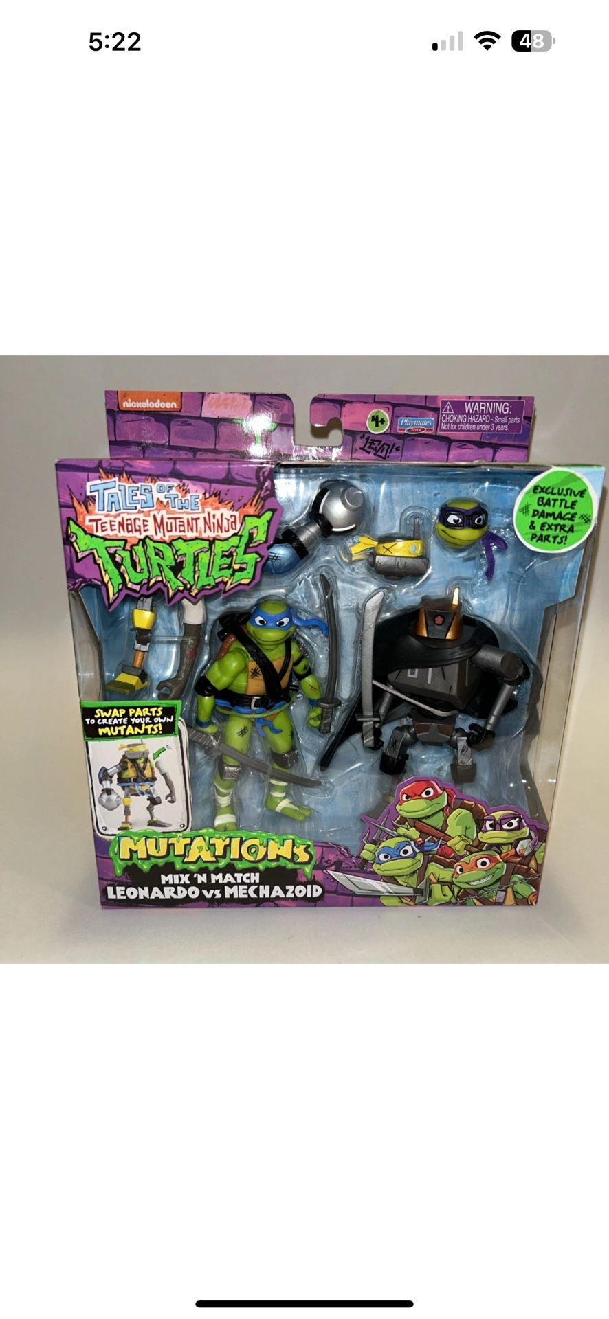 New!! Nickelodeon Tales of The TMNT Mutations Mix N' Match Leonardo vs Mechazoid