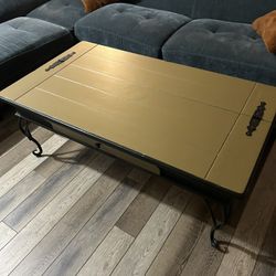 Wooden Coffee Table With Metal Legs 