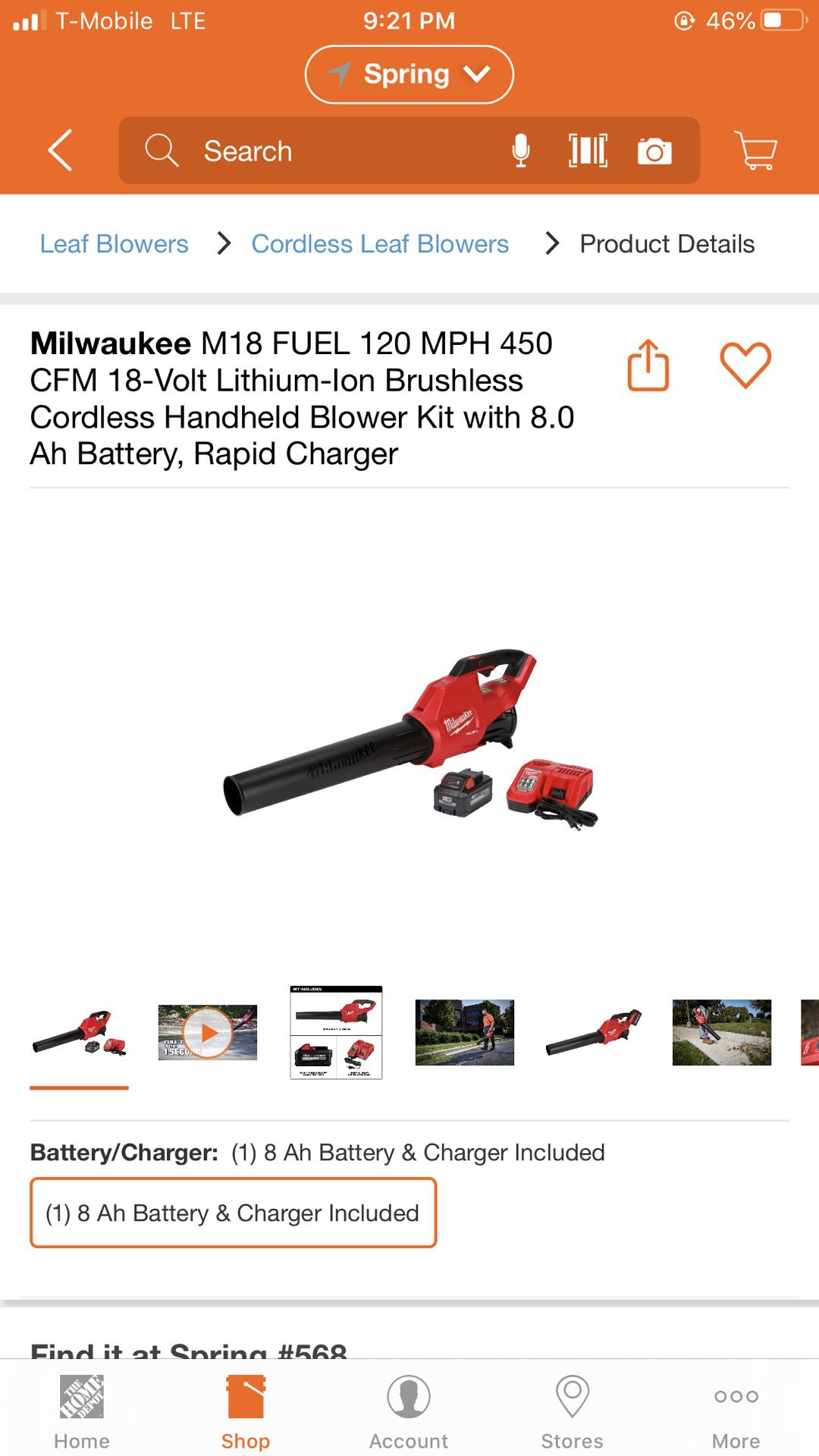 Milwaukee M18 FUEL Blower Kit with 8.0 battery