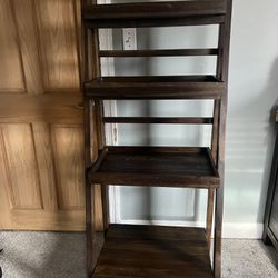 Dark Wooden Ladder Designed Bookshelf
