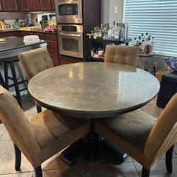 Copper Dining Table With Chairs
