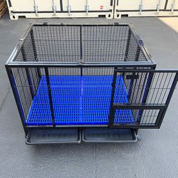 (New in box) $180 Large Folding Heavy Duty Dog Cage Crate Kennel, Single-Door, 41x31x34”
