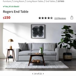 Living Spaces Rogers Coffee & End Table 