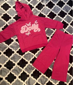 Dolly Parton Toddler Girls Glitter Hoodie and Flare Pants Set Size 4T New.