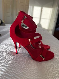 Red womens stiletto heels size 11