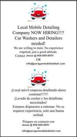 Looking for experienced car detailers