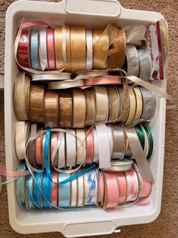 Large Lot of Assorted Craft Ribbon Spools
