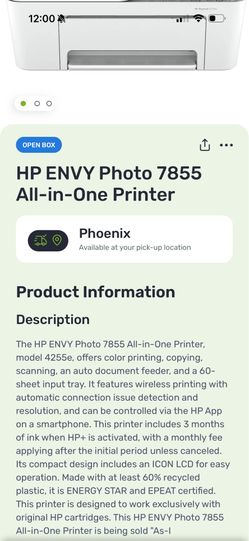 HP Envy Photo all in one printer