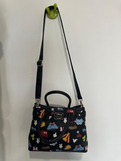 Official Product Title: Loungefly Disney Sensational 6 Outfits AOP Crossbody Bag