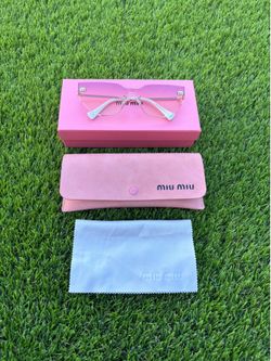 Rimless Pink & White Miu Miu Sunglasses