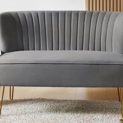 Dark Grey Loveseat Hardly Used In Excellent Condition 