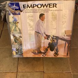 Medline Premium Empower Folding Mobility Rollator Walker Fully Adjustable 300lb