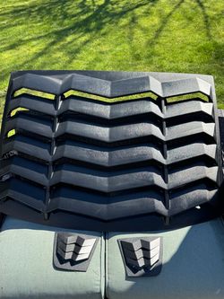 Black Rear Window Louver Cover Panel