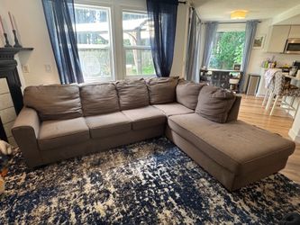 FREE Brown Fabric L Shaped Couch with Chaise