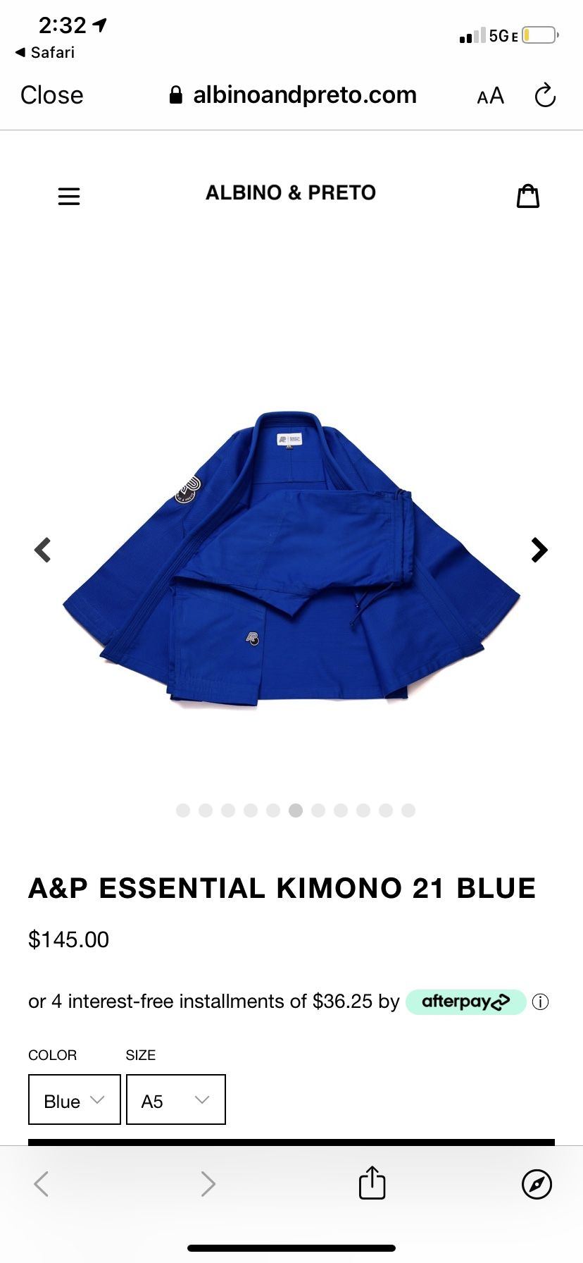 Albino Preto A1 Blue Essential Gi No Gi Set BJJ