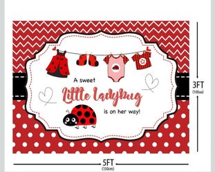 Ladybug baby shower banner