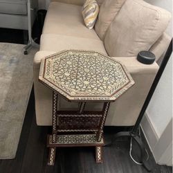 Hand Made Folding Pearl Inlaid Table