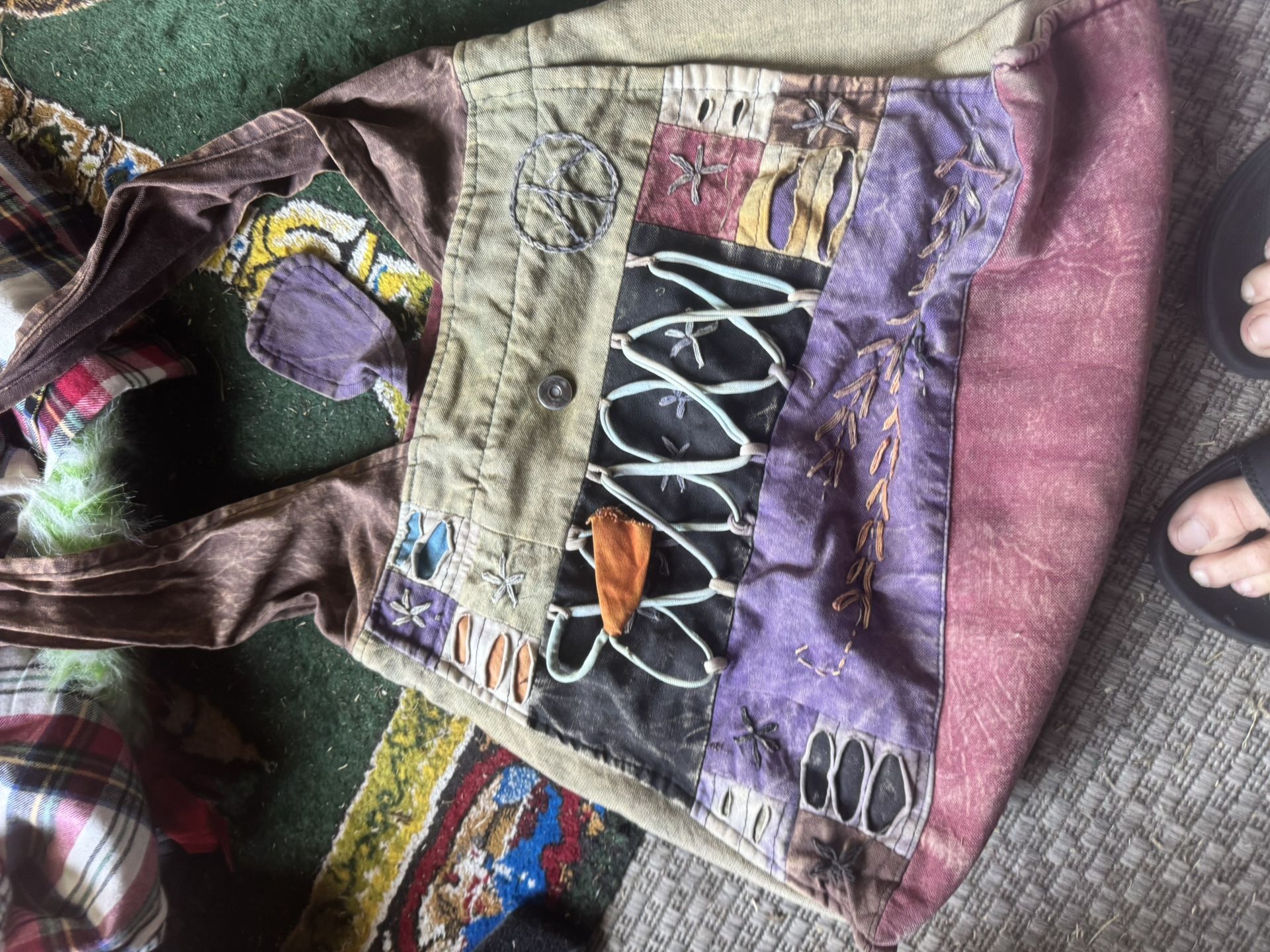 Vintage Cloth Purse! Hippie Vibe!!