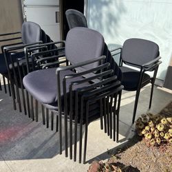 Webstaurant Black Stackable Office Chairs. 