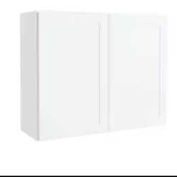 Courtland 36 in. W x 12 in. D x 30 in. H Assembled Shaker Wall Kitchen Cabinet in Polar White