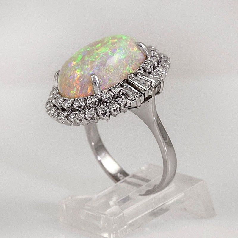 "925 Silver Plated Shiny Super Large Oval Gemstone Ring for Women, VIP038
  