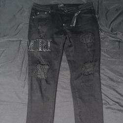 Amiri Black Distressed Denim Jeans Size 32