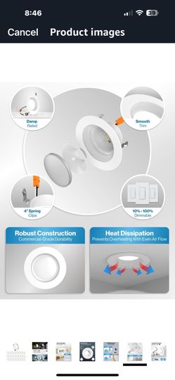 Sunco 24 Pack 5CCT LED Recessed 4 Inch, Selectable, Dimmable Can Lights, Smooth Trim, retrofitted