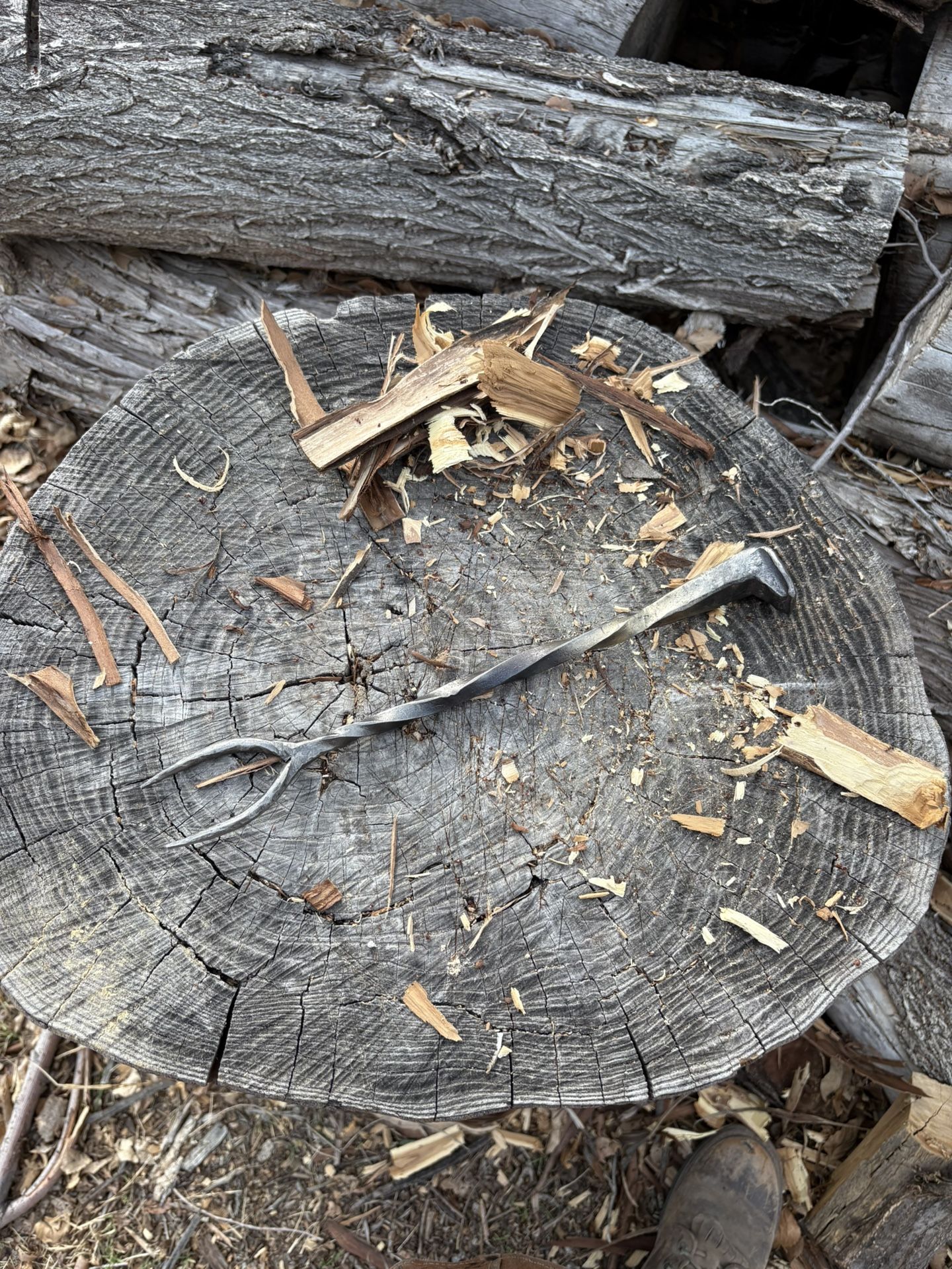 Blacksmith Railroad Spike Barbecue Fork