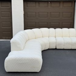 Sofa/Couch Sectional - White - Fabric - Delivery Available 🚛