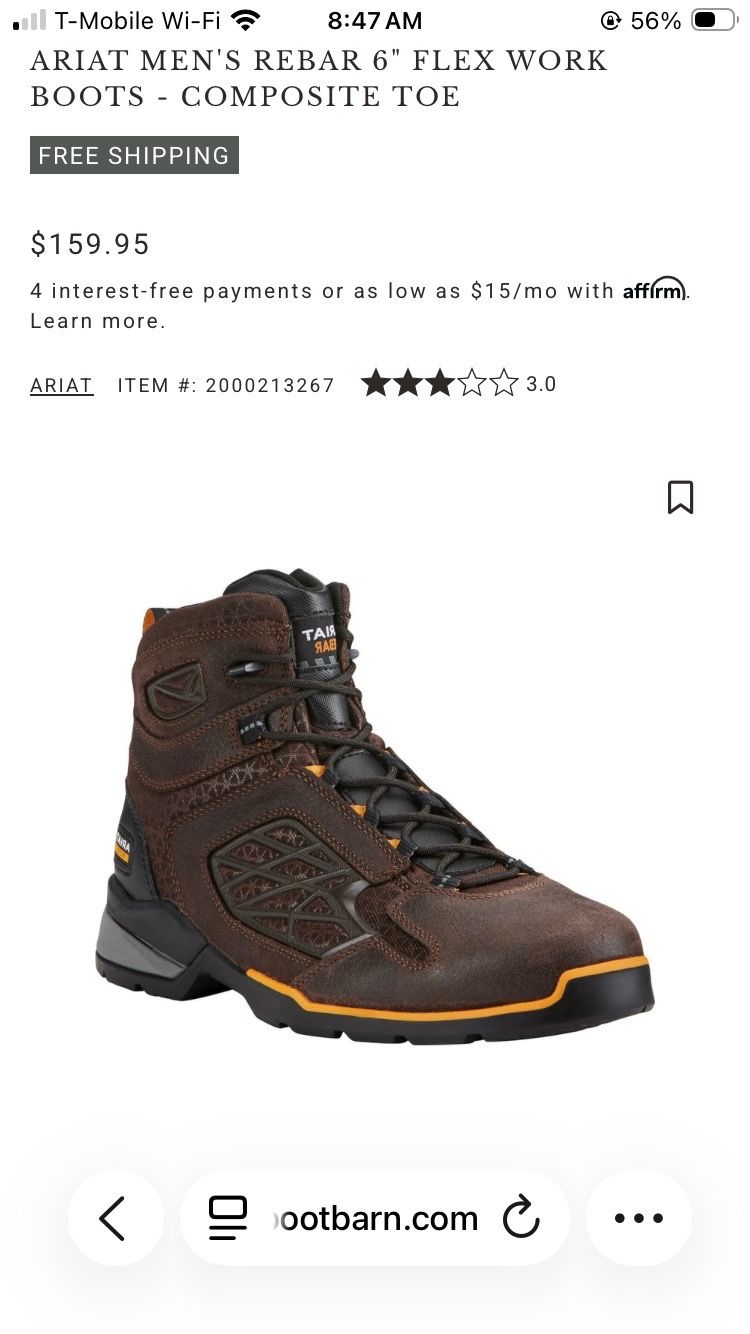 Ariat steel toe work boots