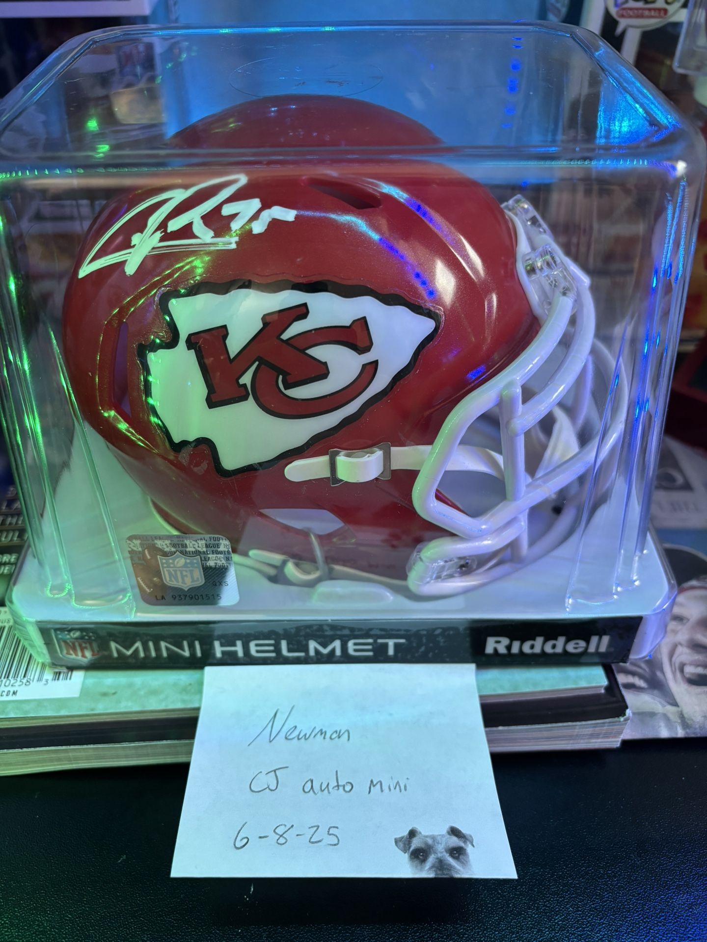Chris Jones Mini Helmet Chiefs Beckett COA