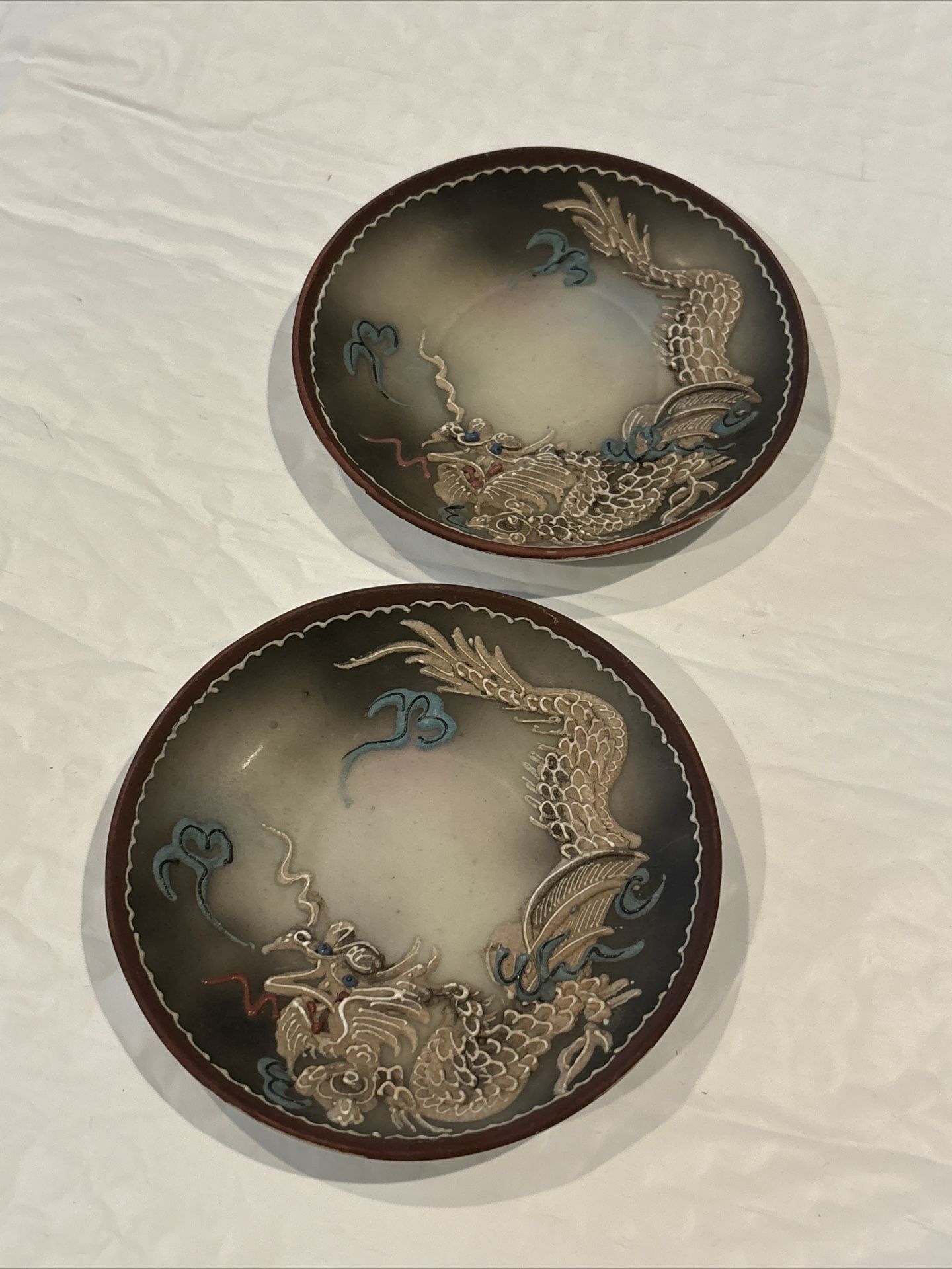 Two Japanese Decorative Vintage 4.25 Plates