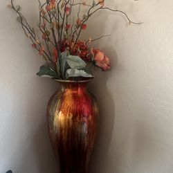 Big Colorful Vase With Fake Flowers