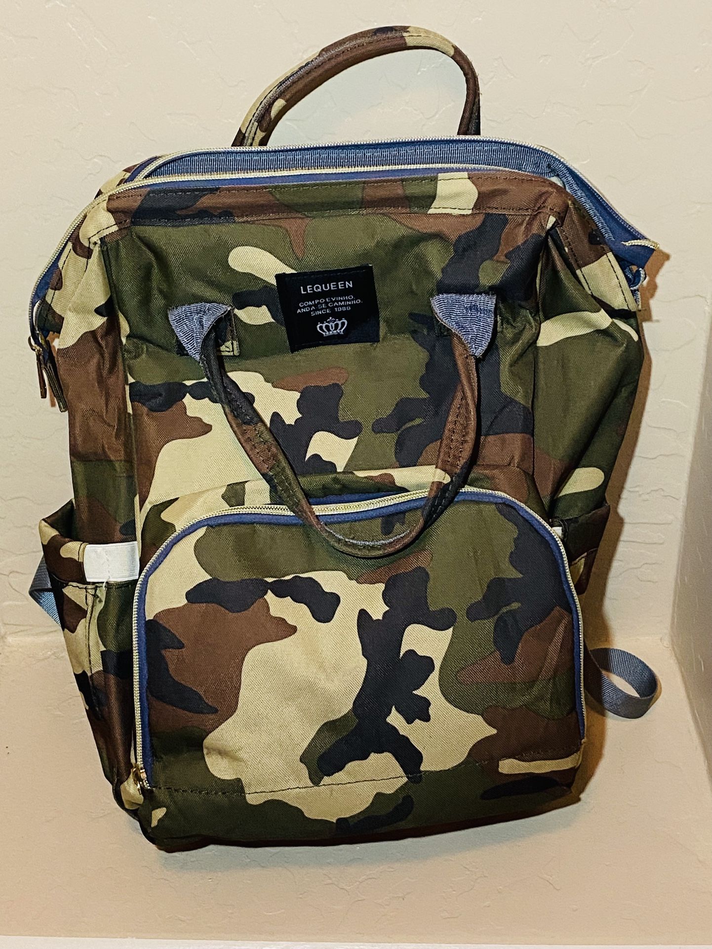 LeQueen Camo Diaper Bag Backpack Multi-Function Diaper Bag for Baby Care Essentials Waterproof Travel Baby Bag