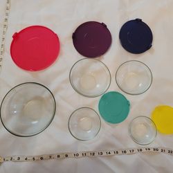 5 Stacking Glass Prep Bowls With 5 Plastic Lids