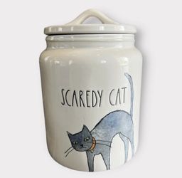 Rae Dunn Scaredy Cat Canister Halloween 