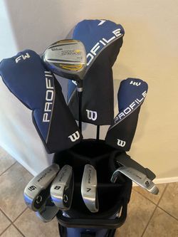 Wilson golf clubs irons woods and driver w/ bag