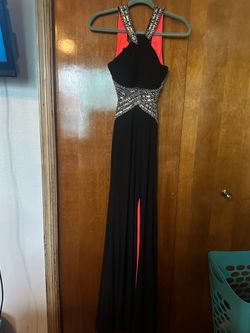 Pink and black dress