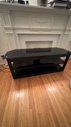 Black Glass Entertainment Center TV Stand
