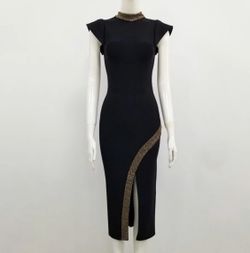 Turtle Neck Bandage Dress 