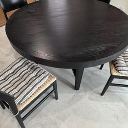 Black Round Dining Table And 4 Chairs