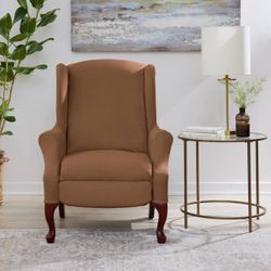 Sure Fit Ultimate Stretch Suede Wingback Chair Recliner Chair Cover: Pet Friendly, Machine Washable, Indoor Use