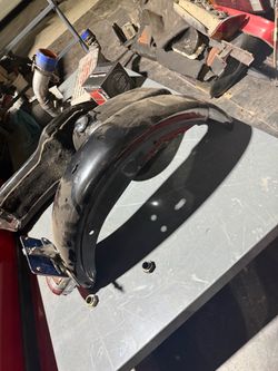 Iron rear fender with tail light