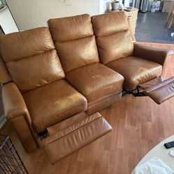 MOVING SALE!! FREE Brown Leather Couch