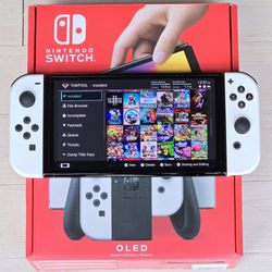 Nintendo Switch OLED *Modded* Triple-boot Systems | Android Tablet Mode w/Live TV + Movie Streaming | Up to 10000 Games Loaded